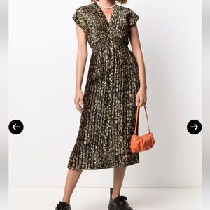 Sandro Vienne Dress. New with tag. Size 36. Beautiful silky printed fabric